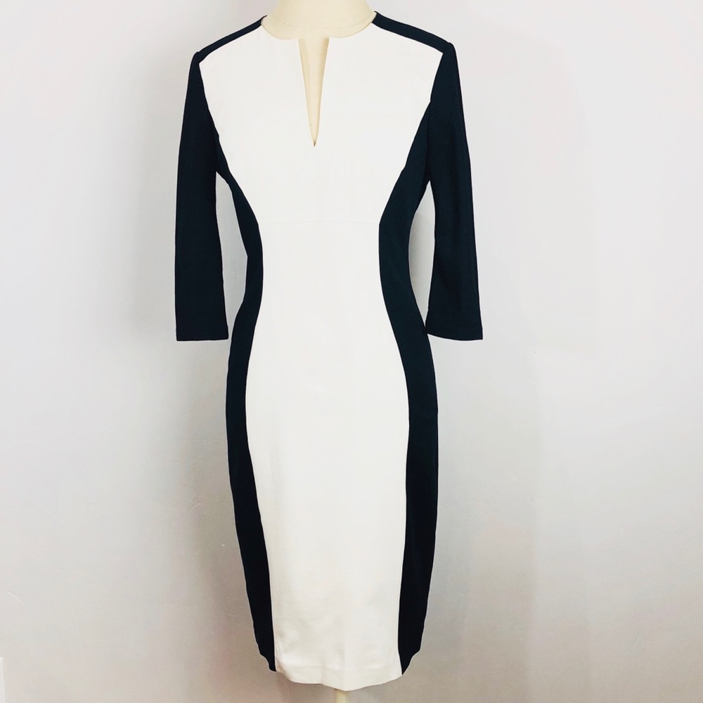 Ted Baker Midi Black & white color block Dress